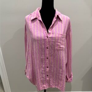 Universal Thread Pink and Yellow Button Down Shirt